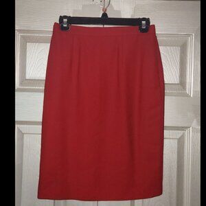 Vintage Red Pencil Skirt Size 8